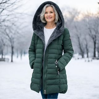 Bibianna | Pikowany płaszcz zimowy z kapturem