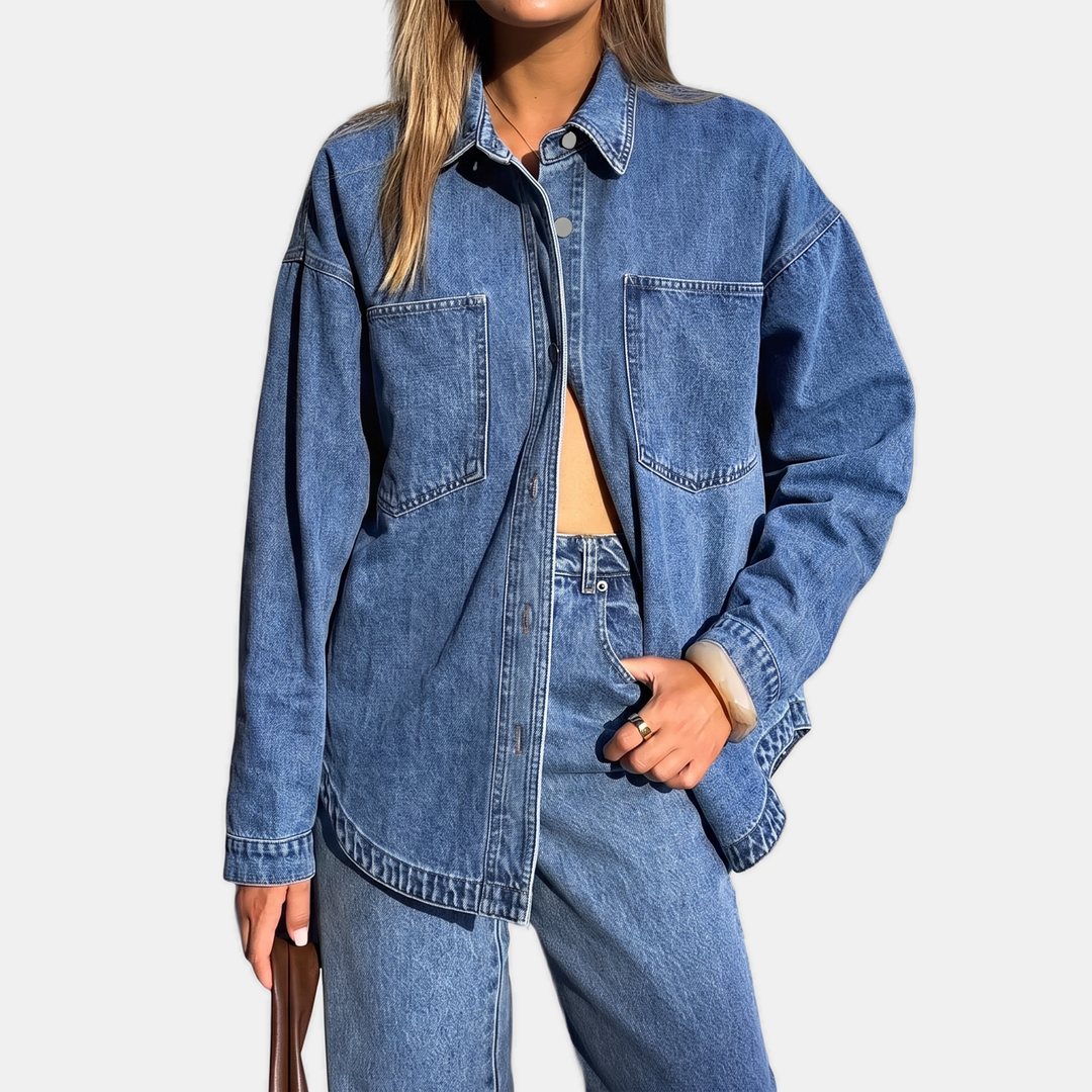 Natasza | Oversize'owa dżinsowa kurtka koszulowa