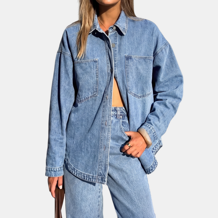 Natasza | Oversize'owa dżinsowa kurtka koszulowa