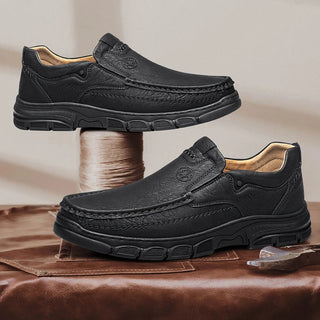 Szymon | Skórzane loafersy casual z grubą podeszwą