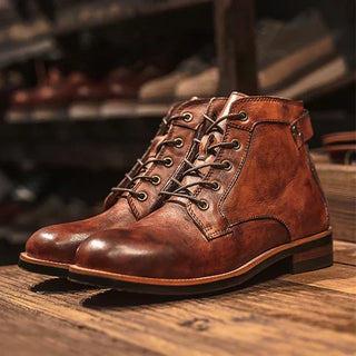 Mirosław | Męskie buty retro z oxkrągłym noskiem
