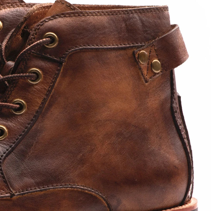 Mirosław | Męskie buty retro z oxkrągłym noskiem