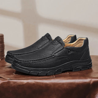 Szymon | Skórzane loafersy casual z grubą podeszwą