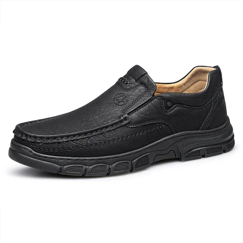 Szymon | Skórzane loafersy casual z grubą podeszwą