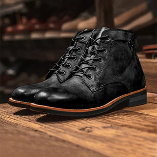 Mirosław | Męskie buty retro z oxkrągłym noskiem