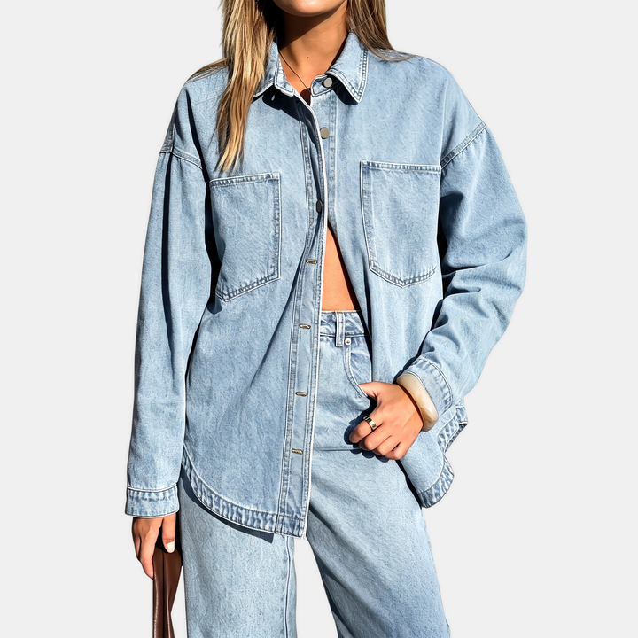 Natasza | Oversize'owa dżinsowa kurtka koszulowa