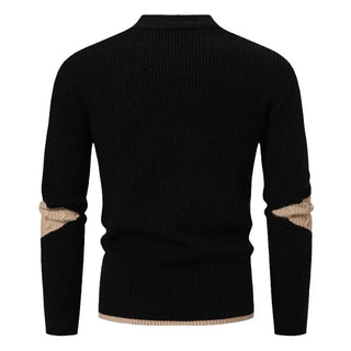 Leonard | Męski welurowy sweter dzianinowy patchwork